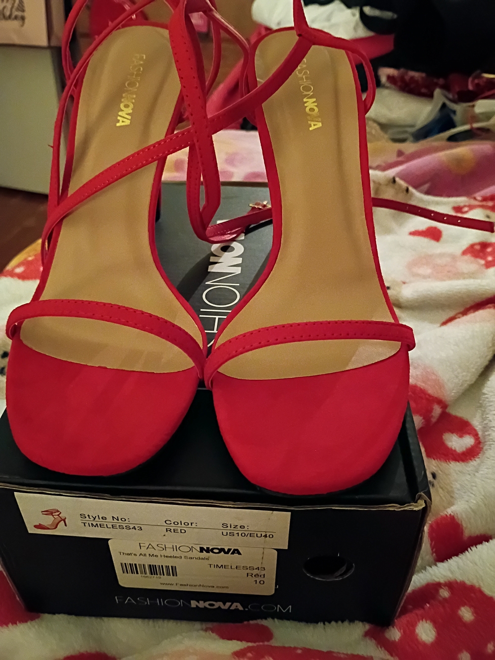 Red Strappy Stiletto Sandals